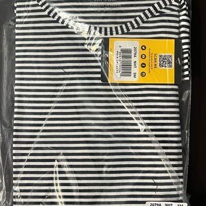 WonderWink navy blue & white Striped Long Sleeve Tee